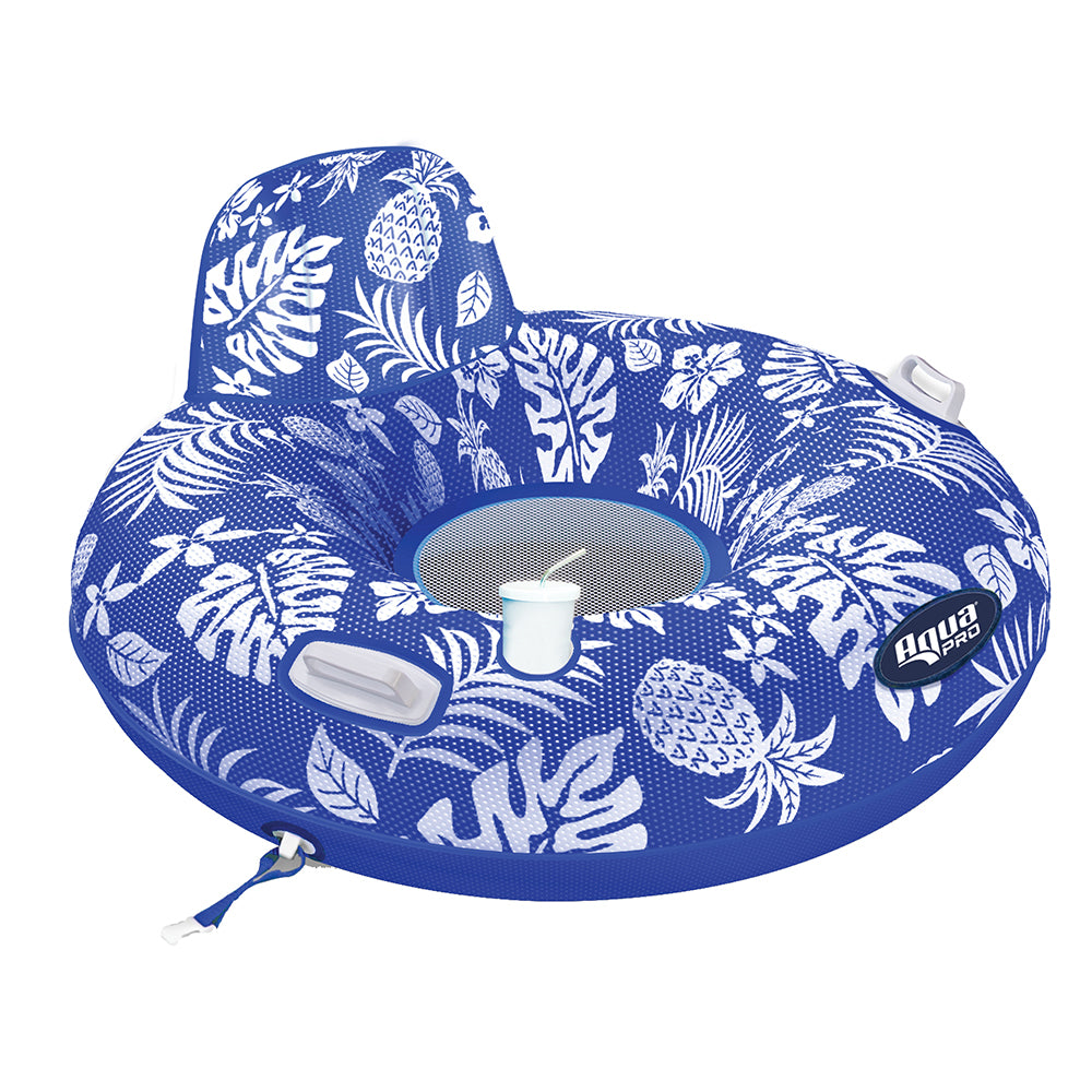 Aqua Leisure Supreme Lake Tube Hibiscus Pineapple Royal Blue w/Docking Attachment [APL20458]