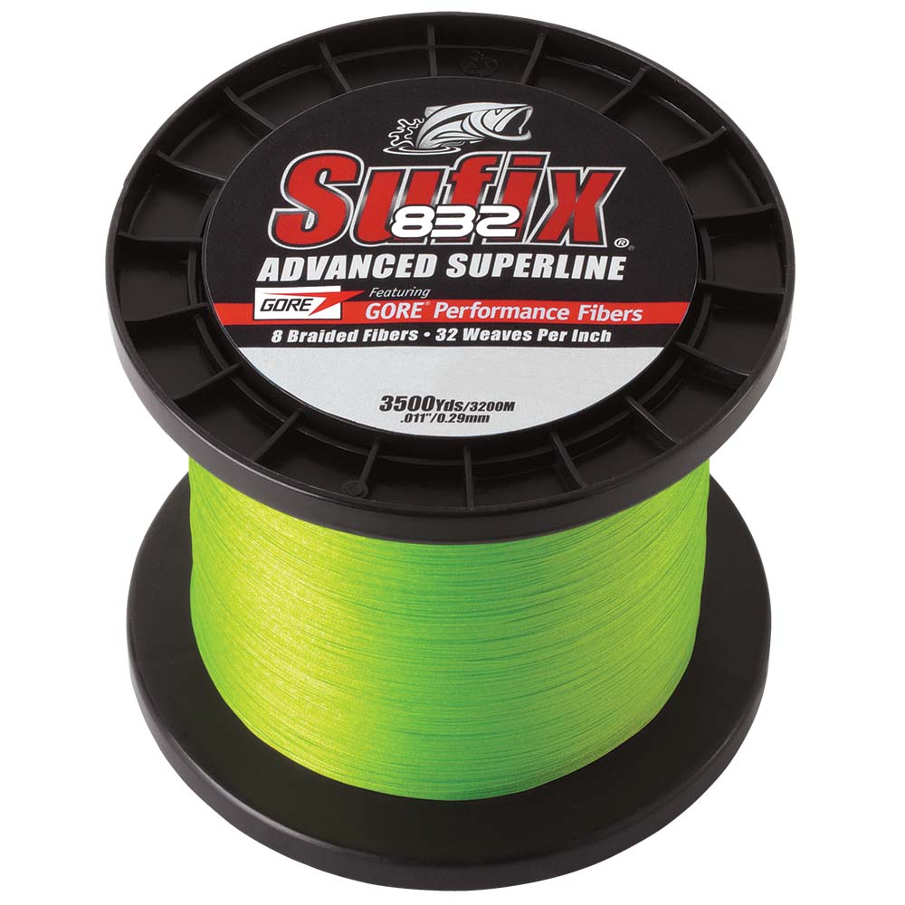 Sufix 832 Advanced Superline Braid - 15lb - Neon Lime - 3500 yds [660-415L]